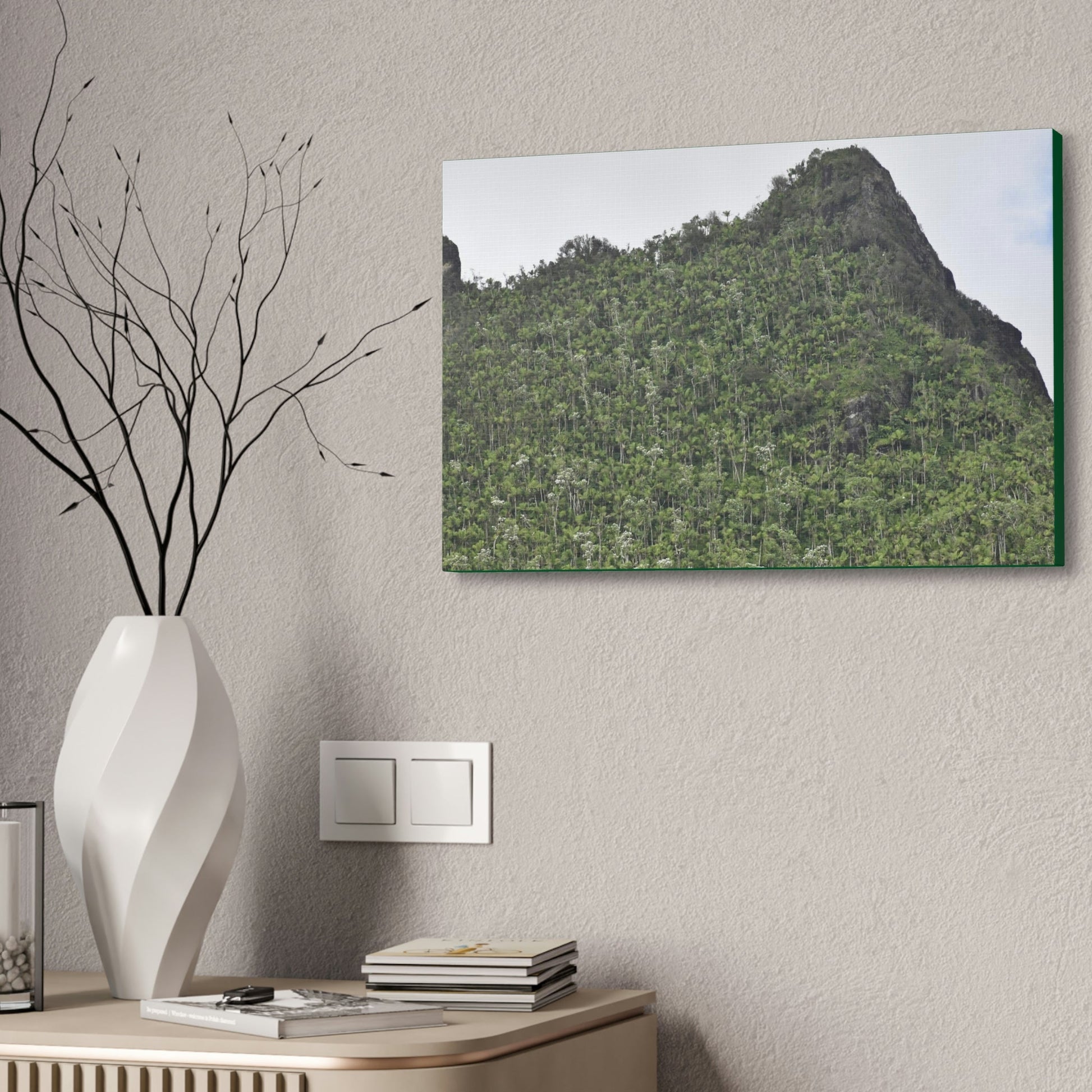 Canvas Stretched - Forest@Home - El Yunque - The peaks near El Yunque peak in recovery after the Hurricane Maria 140mph winds - Green Forest Home