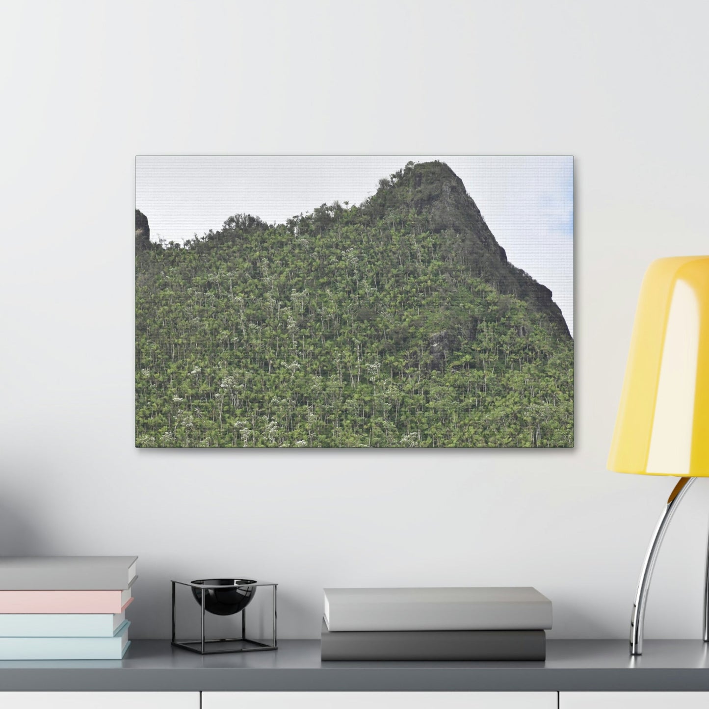 Canvas Stretched - Forest@Home - El Yunque - The peaks near El Yunque peak in recovery after the Hurricane Maria 140mph winds - Green Forest Home
