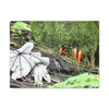 Canvas Stretched - Forest@Home - El Yunque - Yagrumo leaf near palm tree orange roots - Tradewinds - Green Forest Home