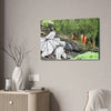 Canvas Stretched - Forest@Home - El Yunque - Yagrumo leaf near palm tree orange roots - Tradewinds - Green Forest Home