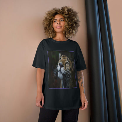 Champion T-Shirt - Brazil amazon jungle tiger and China Siberian tigers in back - Green Forest Home