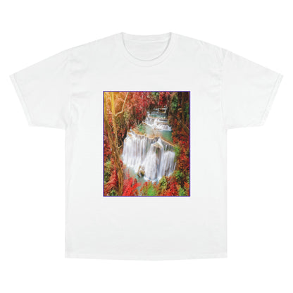Champion T-Shirt - Deep forest waterfall in autumn scene at Huay Mae Kamin waterfall National Park Kanjanaburi - Thailand ASIA - Green Forest Home