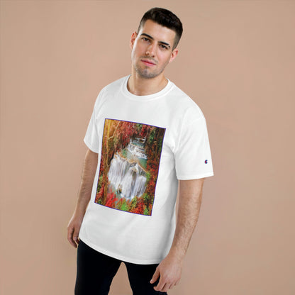 Champion T-Shirt - Deep forest waterfall in autumn scene at Huay Mae Kamin waterfall National Park Kanjanaburi - Thailand ASIA - Green Forest Home