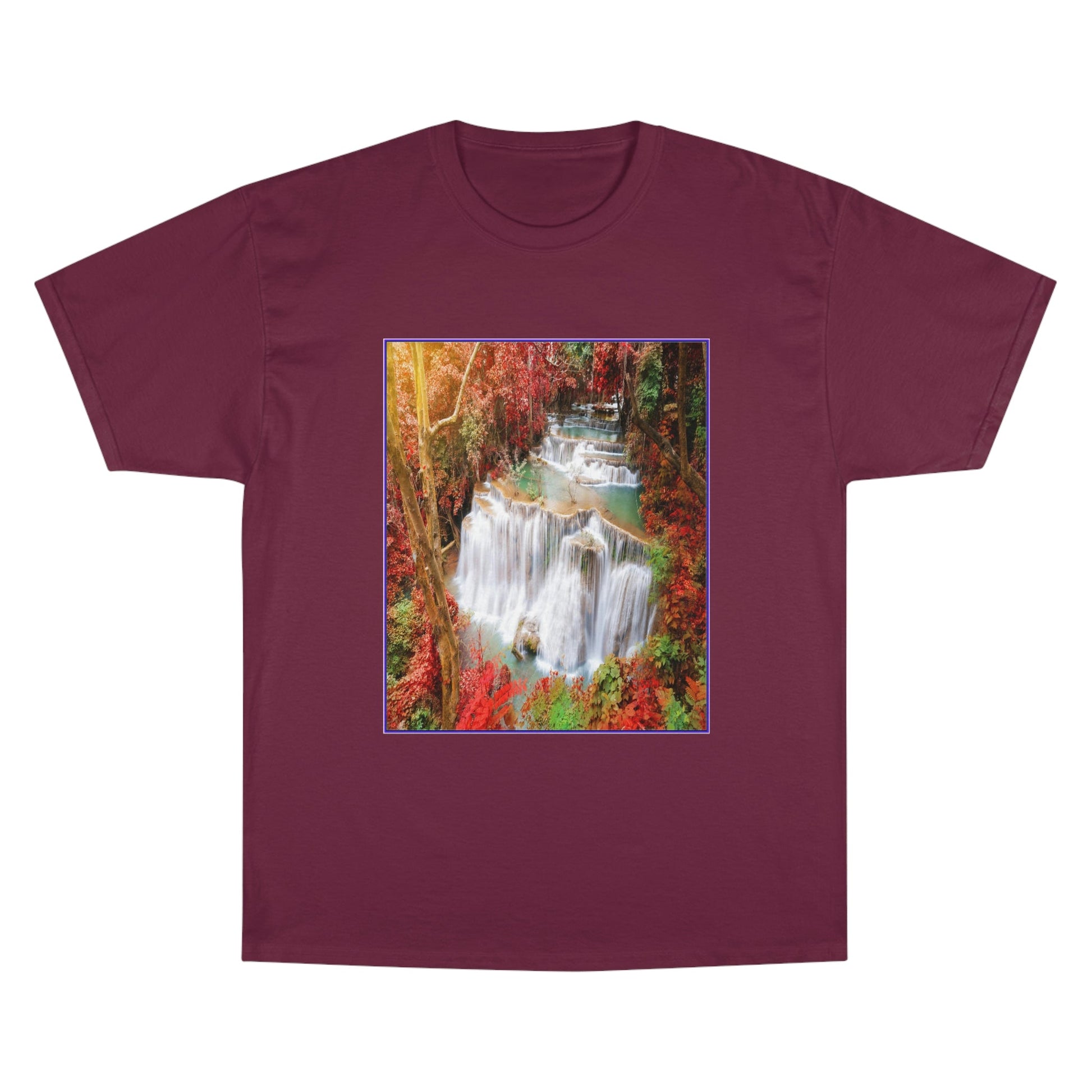 Champion T-Shirt - Deep forest waterfall in autumn scene at Huay Mae Kamin waterfall National Park Kanjanaburi - Thailand ASIA - Green Forest Home