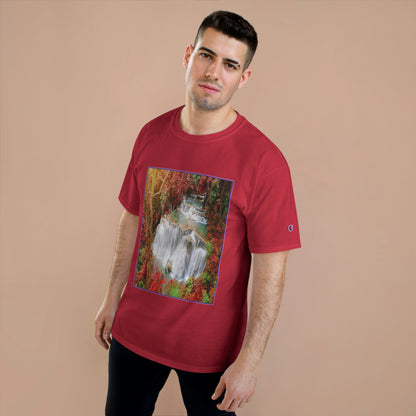 Champion T-Shirt - Deep forest waterfall in autumn scene at Huay Mae Kamin waterfall National Park Kanjanaburi - Thailand ASIA - Green Forest Home