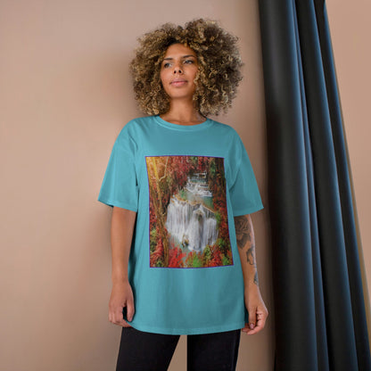 Champion T-Shirt - Deep forest waterfall in autumn scene at Huay Mae Kamin waterfall National Park Kanjanaburi - Thailand ASIA - Green Forest Home