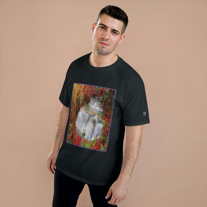 Champion T-Shirt - Deep forest waterfall in autumn scene at Huay Mae Kamin waterfall National Park Kanjanaburi - Thailand ASIA - Green Forest Home