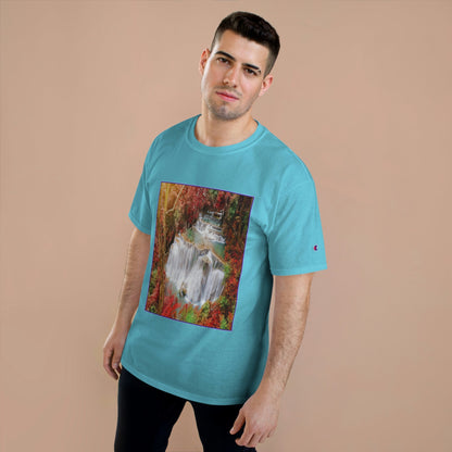 Champion T-Shirt - Deep forest waterfall in autumn scene at Huay Mae Kamin waterfall National Park Kanjanaburi - Thailand ASIA - Green Forest Home