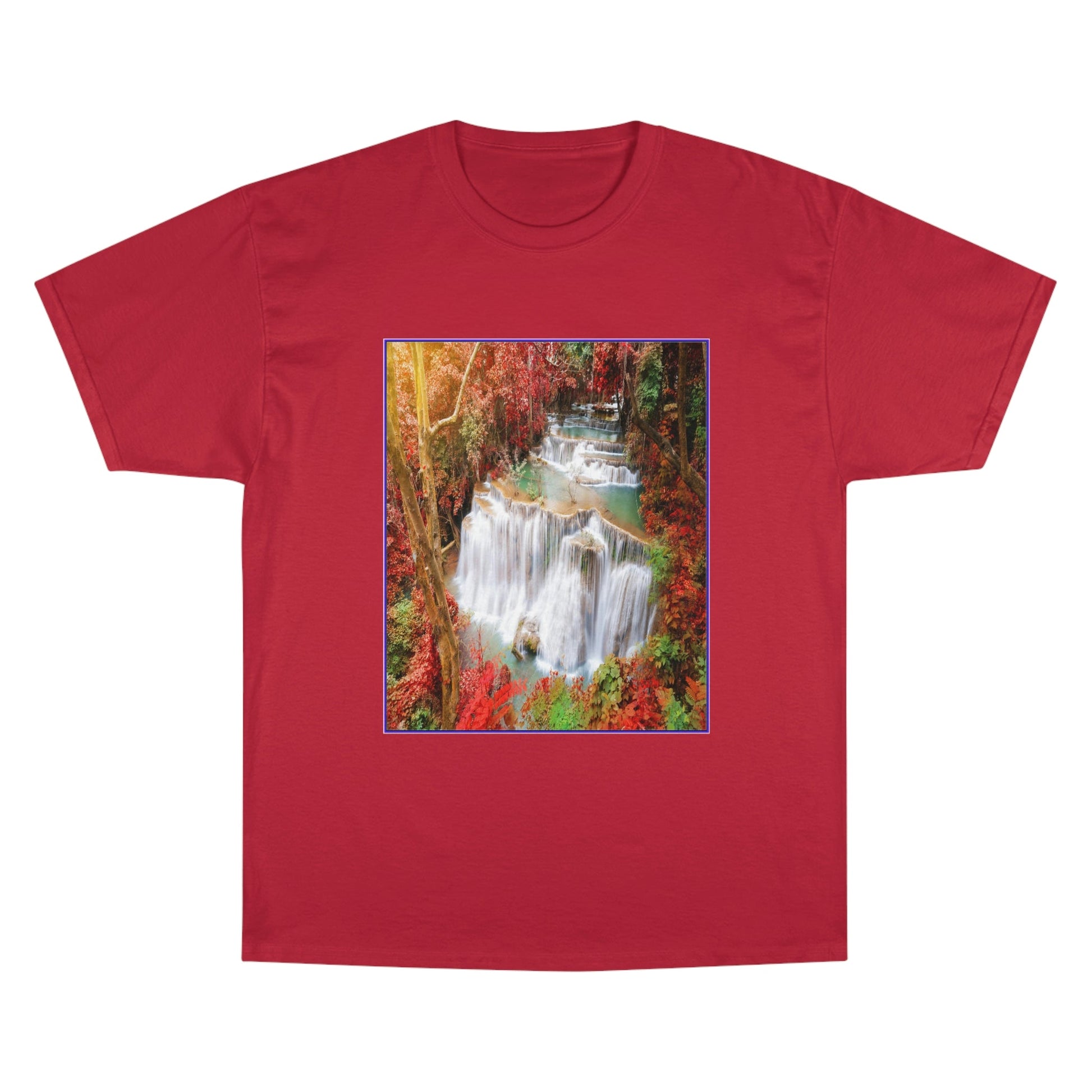 Champion T-Shirt - Deep forest waterfall in autumn scene at Huay Mae Kamin waterfall National Park Kanjanaburi - Thailand ASIA - Green Forest Home