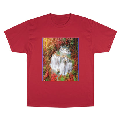 Champion T-Shirt - Deep forest waterfall in autumn scene at Huay Mae Kamin waterfall National Park Kanjanaburi - Thailand ASIA - Green Forest Home