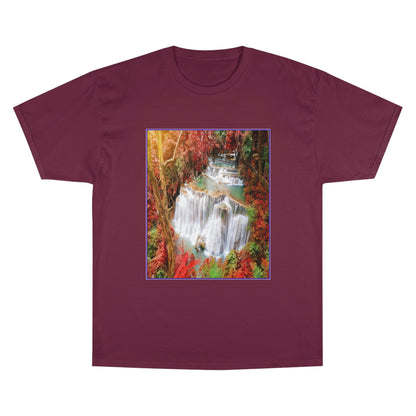 Champion T-Shirt - Deep forest waterfall in autumn scene at Huay Mae Kamin waterfall National Park Kanjanaburi - Thailand ASIA - Green Forest Home