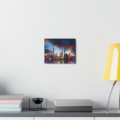 CHINA - SMALL Canvas Gallery Wraps - China Shanghai unique skyline - Green Forest Home