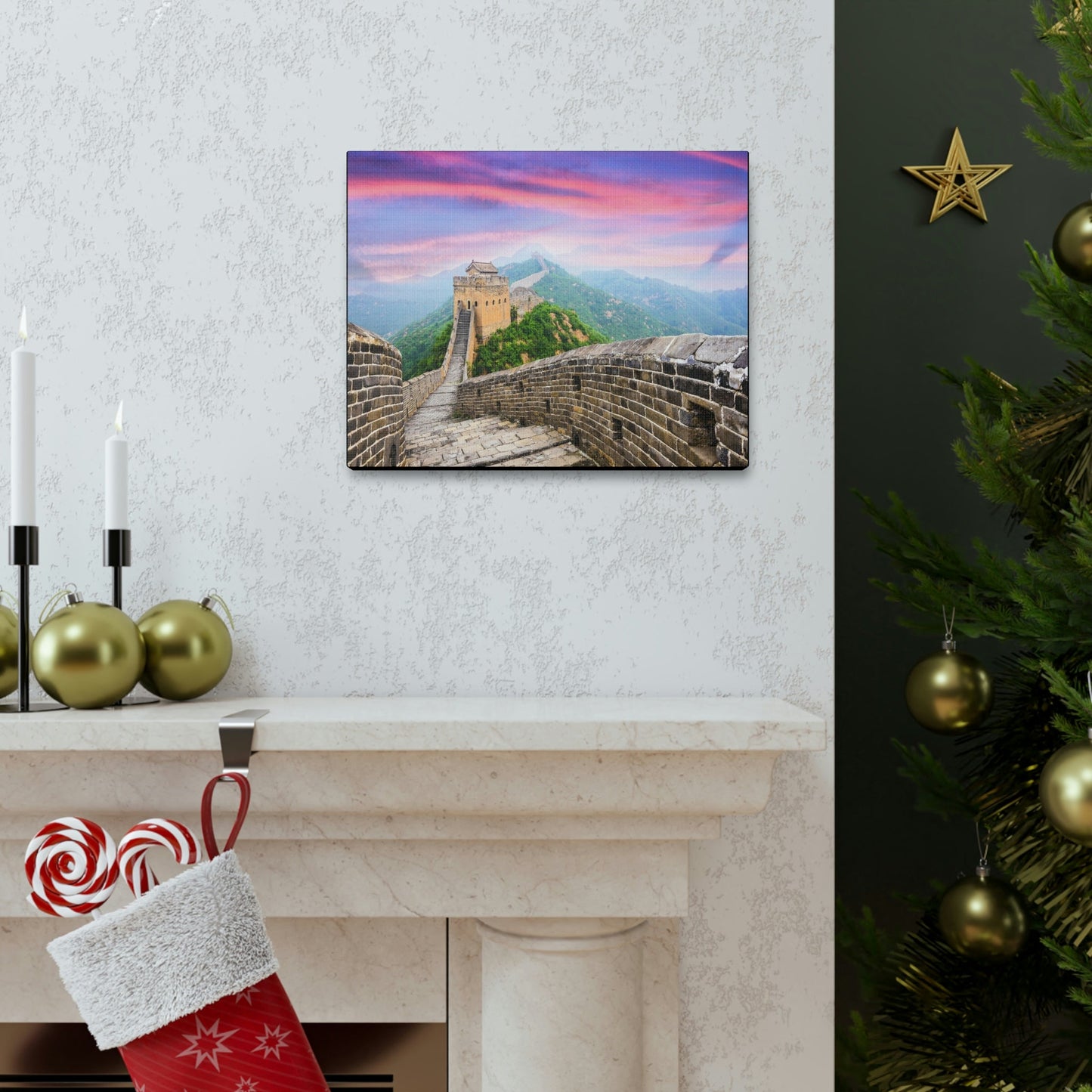 CHINA - SMALL Canvas Gallery Wraps - Great Wall of China at the Jinshanling section - Green Forest Home