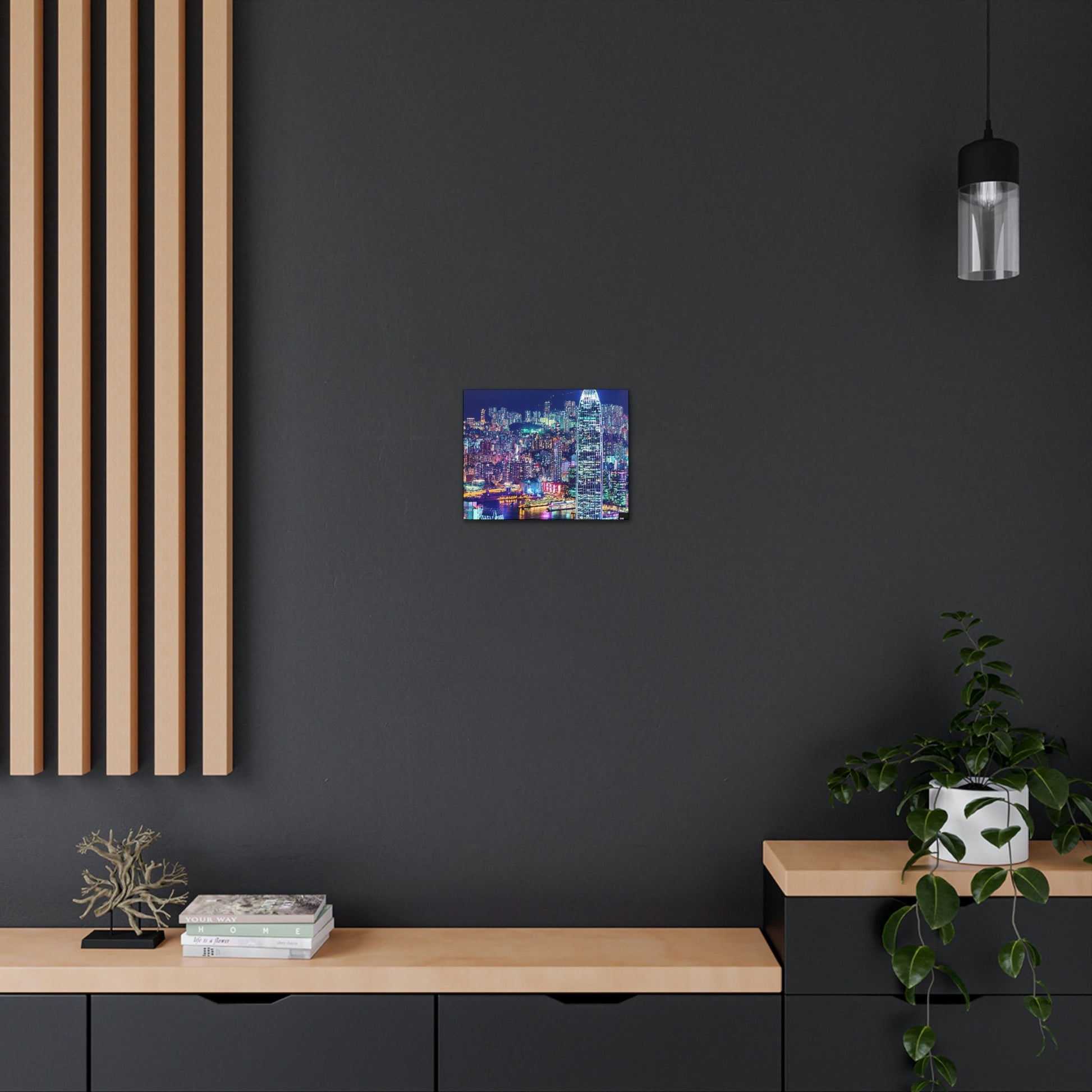 CHINA - SMALL Canvas Gallery Wraps - Lights of Hong Kong city at night viewed from Victoria Peak, China. HK - Green Forest Home