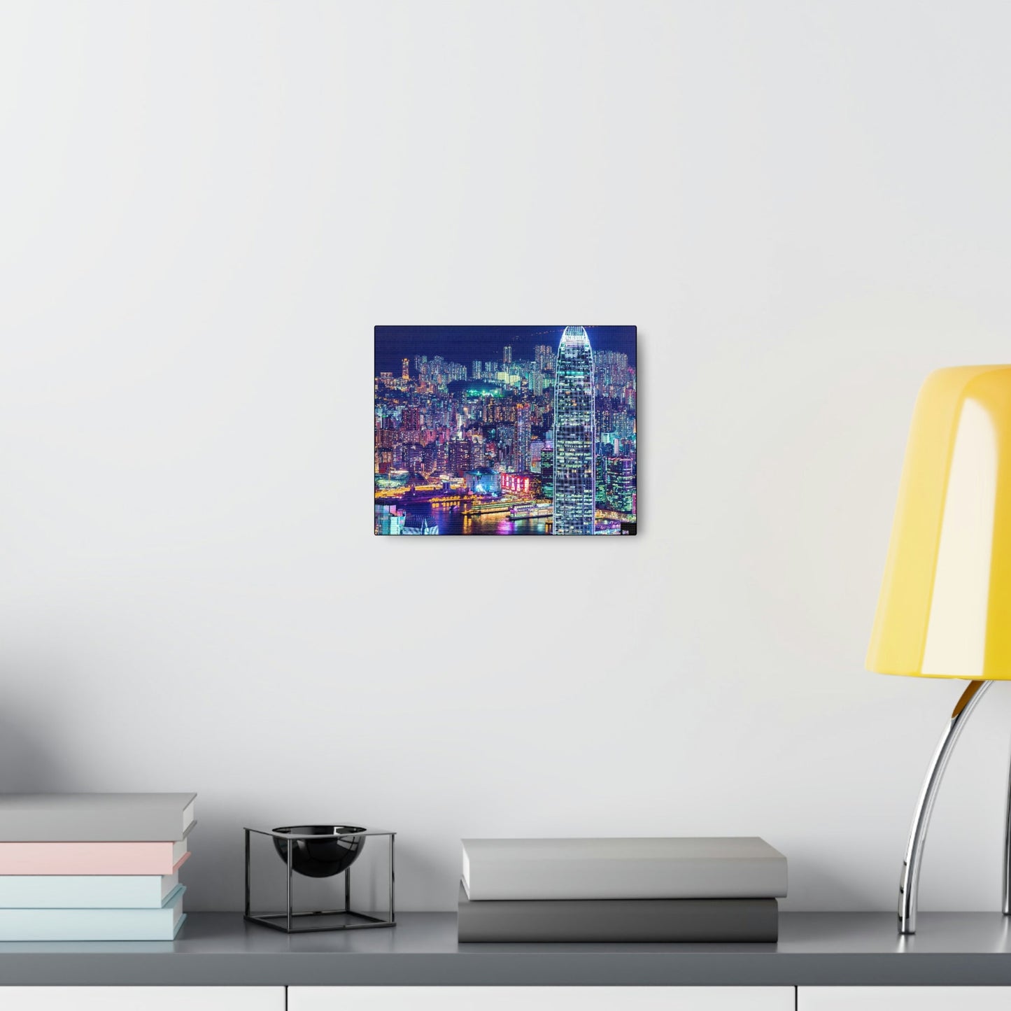 CHINA - SMALL Canvas Gallery Wraps - Lights of Hong Kong city at night viewed from Victoria Peak, China. HK - Green Forest Home