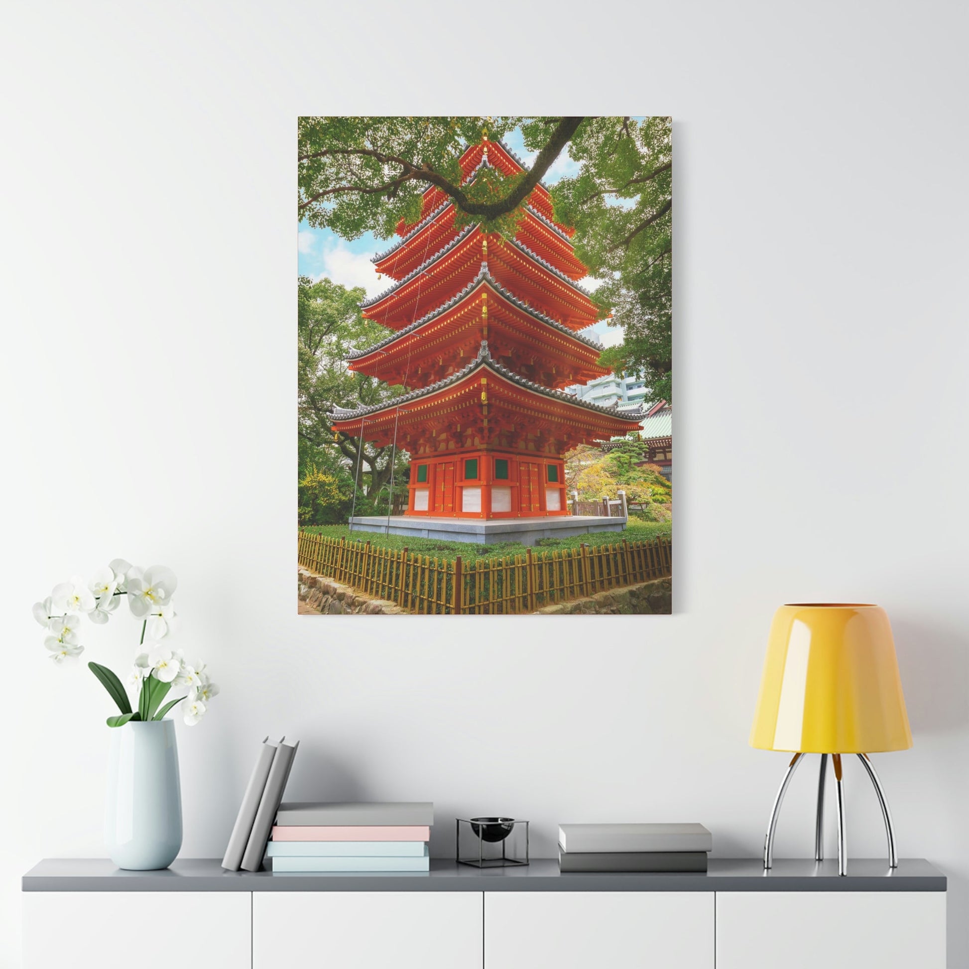 Classic Canvas - Tochoji Temple located in Hakata district - Japan - Multiple sizes - red sides - great quality - Green Forest Home
