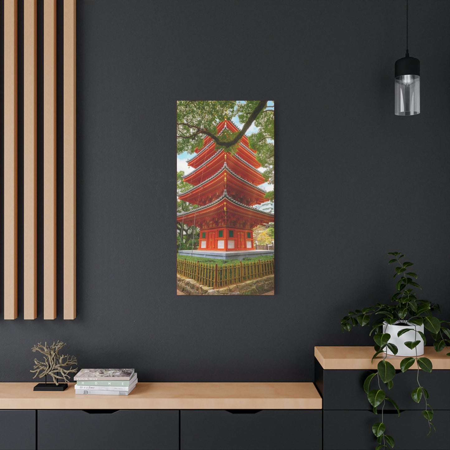 Classic Canvas - Tochoji Temple located in Hakata district - Japan - Multiple sizes - red sides - great quality - Green Forest Home