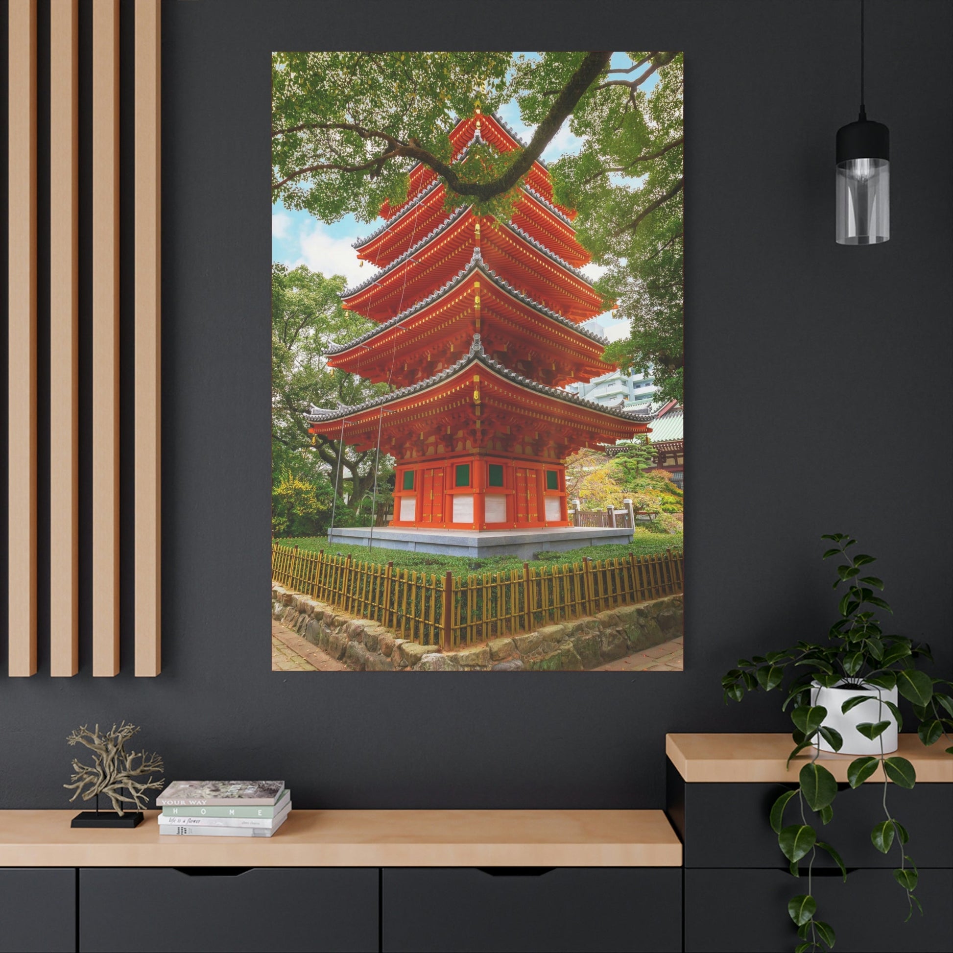 Classic Canvas - Tochoji Temple located in Hakata district - Japan - Multiple sizes - red sides - great quality - Green Forest Home