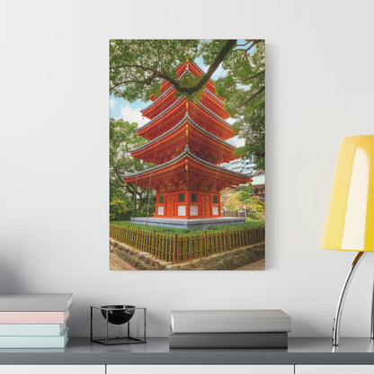 Classic Canvas - Tochoji Temple located in Hakata district - Japan - Multiple sizes - red sides - great quality - Green Forest Home