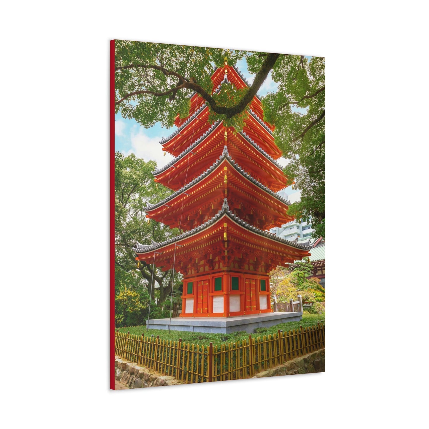 Classic Canvas - Tochoji Temple located in Hakata district - Japan - Multiple sizes - red sides - great quality - Green Forest Home