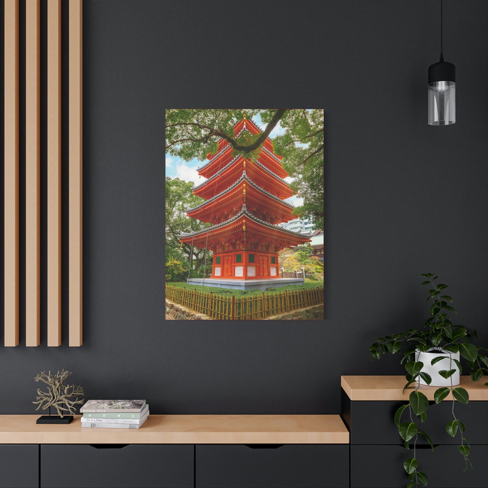 Classic Canvas - Tochoji Temple located in Hakata district - Japan - Multiple sizes - red sides - great quality - Green Forest Home