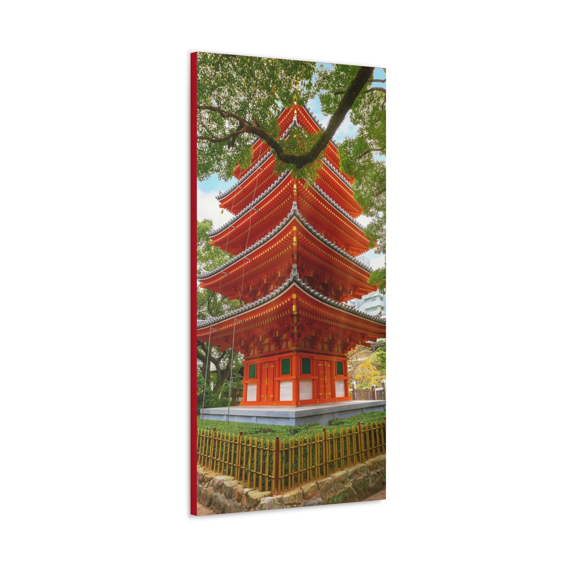 Classic Canvas - Tochoji Temple located in Hakata district - Japan - Multiple sizes - red sides - great quality - Green Forest Home