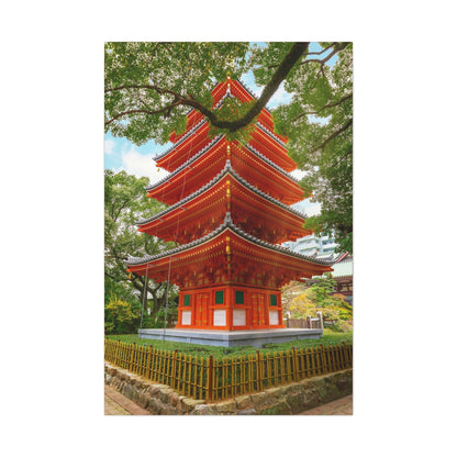 Classic Canvas - Tochoji Temple located in Hakata district - Japan - Multiple sizes - red sides - great quality - Green Forest Home