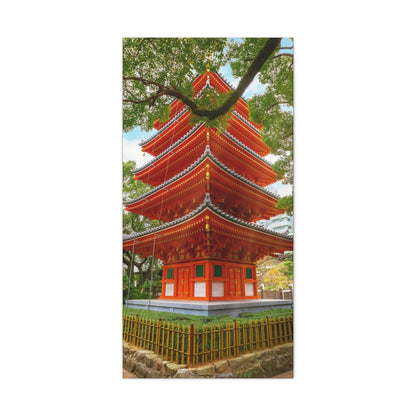Classic Canvas - Tochoji Temple located in Hakata district - Japan - Multiple sizes - red sides - great quality - Green Forest Home