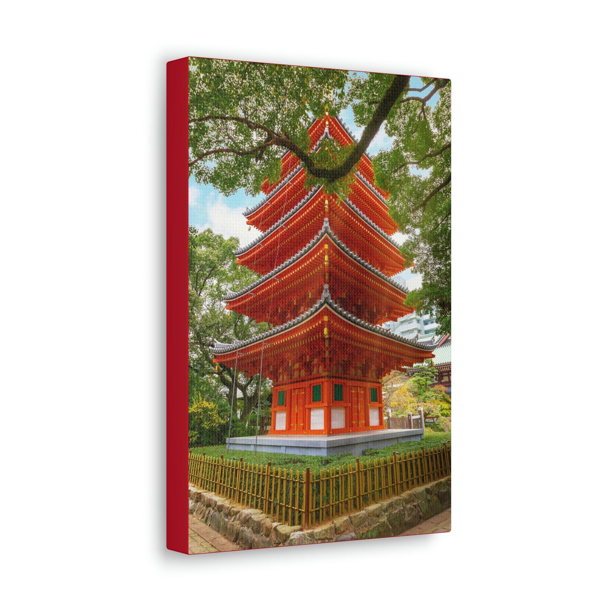 Classic Canvas - Tochoji Temple located in Hakata district - Japan - Multiple sizes - red sides - great quality - Green Forest Home