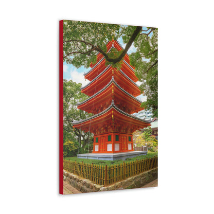 Classic Canvas - Tochoji Temple located in Hakata district - Japan - Multiple sizes - red sides - great quality - Green Forest Home