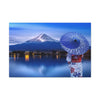 Classic Canvas - Woman wearing Japanese traditional kimono at Fuji mountain, Kawaguchiko lake in Japan - Multiple sizes - blue sides - great quality - Green Forest Home