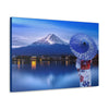 Classic Canvas - Woman wearing Japanese traditional kimono at Fuji mountain, Kawaguchiko lake in Japan - Multiple sizes - blue sides - great quality - Green Forest Home