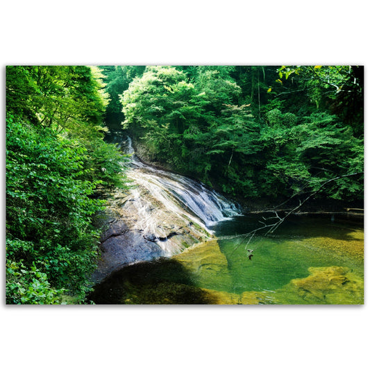 Classic Matte Paper Poster - Beautiful yoro keikoku valley waterfall under morning sun in Chiba Prefecture JAPAN - Green Forest Home