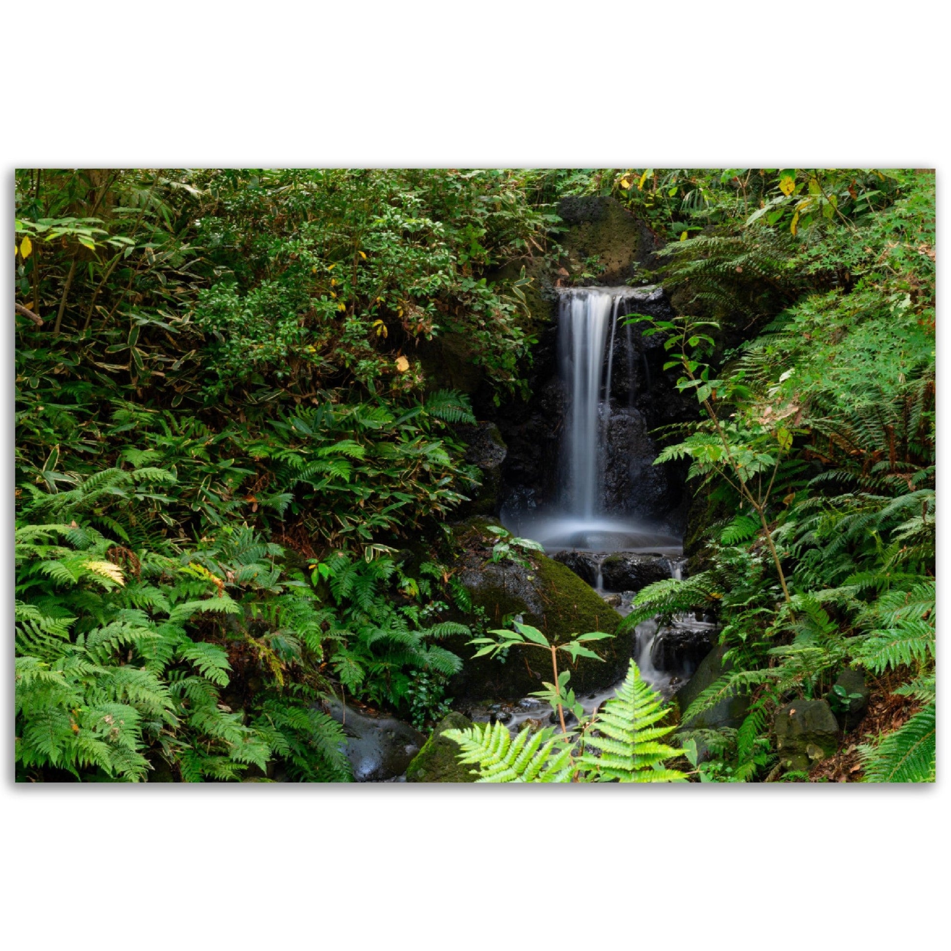 Classic Matte Paper Poster - Scene with mystical waterfall and tropical forest - JAPAN - Green Forest Home