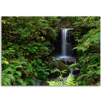 Classic Matte Paper Poster - Scene with mystical waterfall and tropical forest - JAPAN - Green Forest Home