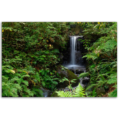 Classic Matte Paper Poster - Scene with mystical waterfall and tropical forest - JAPAN - Green Forest Home