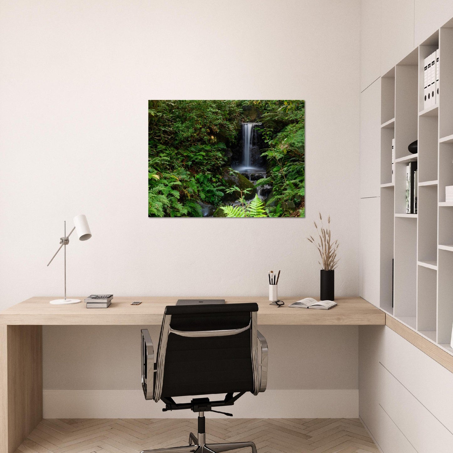 Classic Matte Paper Poster - Scene with mystical waterfall and tropical forest - JAPAN - Green Forest Home