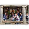 Classic Matte Paper Poster - Students at the Otowa waterfall catching the water of one of the three separate streams for health, longevity, and learning success. Kiyomizu-dera temple - JAPAN - Green Forest Home
