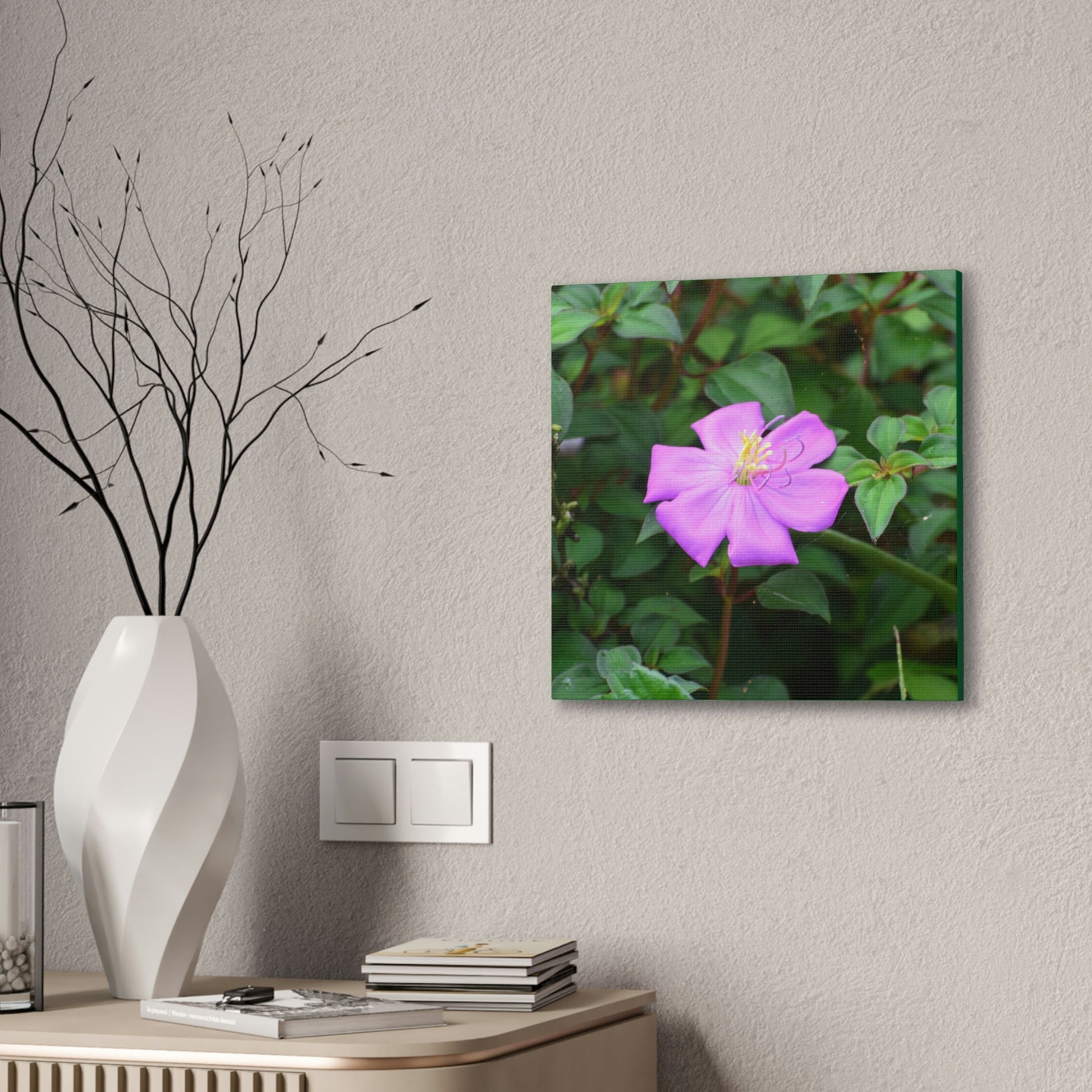 DEAL - Thin Canvas - Stretched, 0.75" - Small Sizes - Ideal for Wall Forest Mosaics - Leaves of El Yunque - Flowers in foliage - Green Forest Home