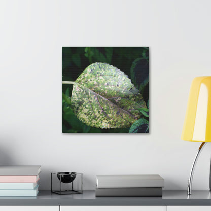 DEAL - Thin Canvas - Stretched, 0.75" - Small Sizes - Ideal for Wall Forest Mosaics - Leaves of El Yunque - Rare Mosaic Leaf - Green Forest Home