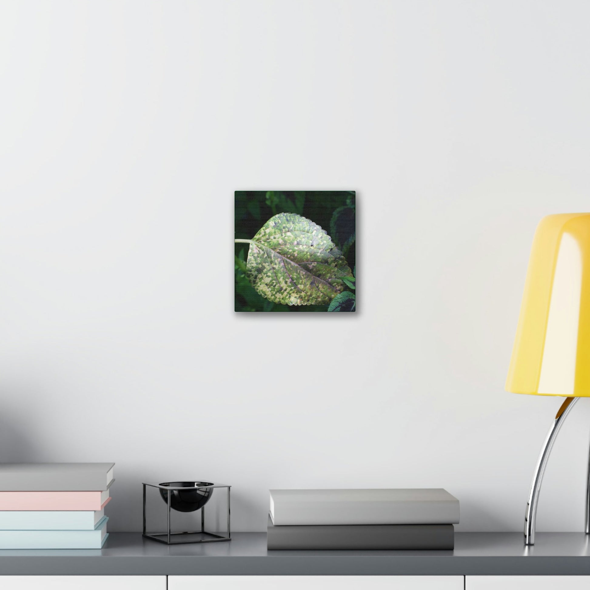 DEAL - Thin Canvas - Stretched, 0.75" - Small Sizes - Ideal for Wall Forest Mosaics - Leaves of El Yunque - Rare Mosaic Leaf - Green Forest Home