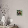 DEAL - Thin Canvas - Stretched, 0.75" - Small Sizes - Ideal for Wall Forest Mosaics - Leaves of El Yunque - Red Bromeliad - air plant - Green Forest Home