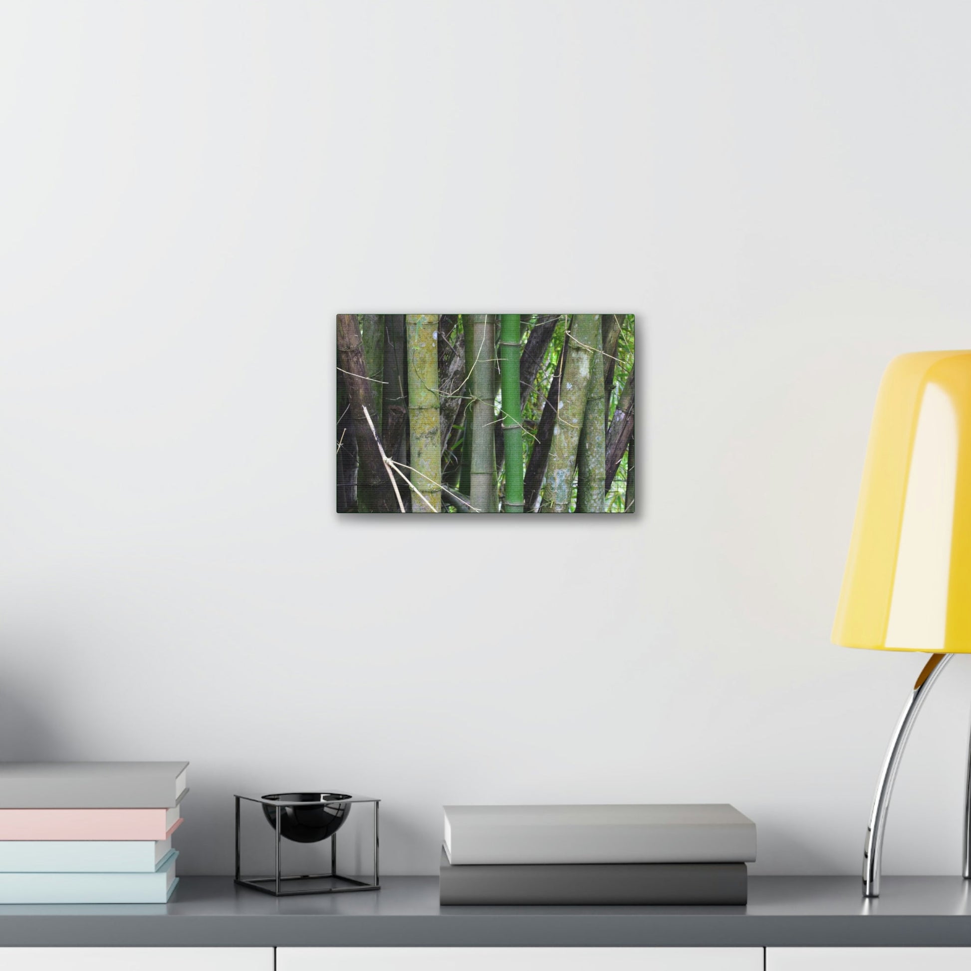 Deals on Thin Canvas - Stretched, 0.75" - Small Sizes Horizontal - Ideal for Wall Forest Mosaics - Bamboo cluster planted to protect the roads - Green Forest Home