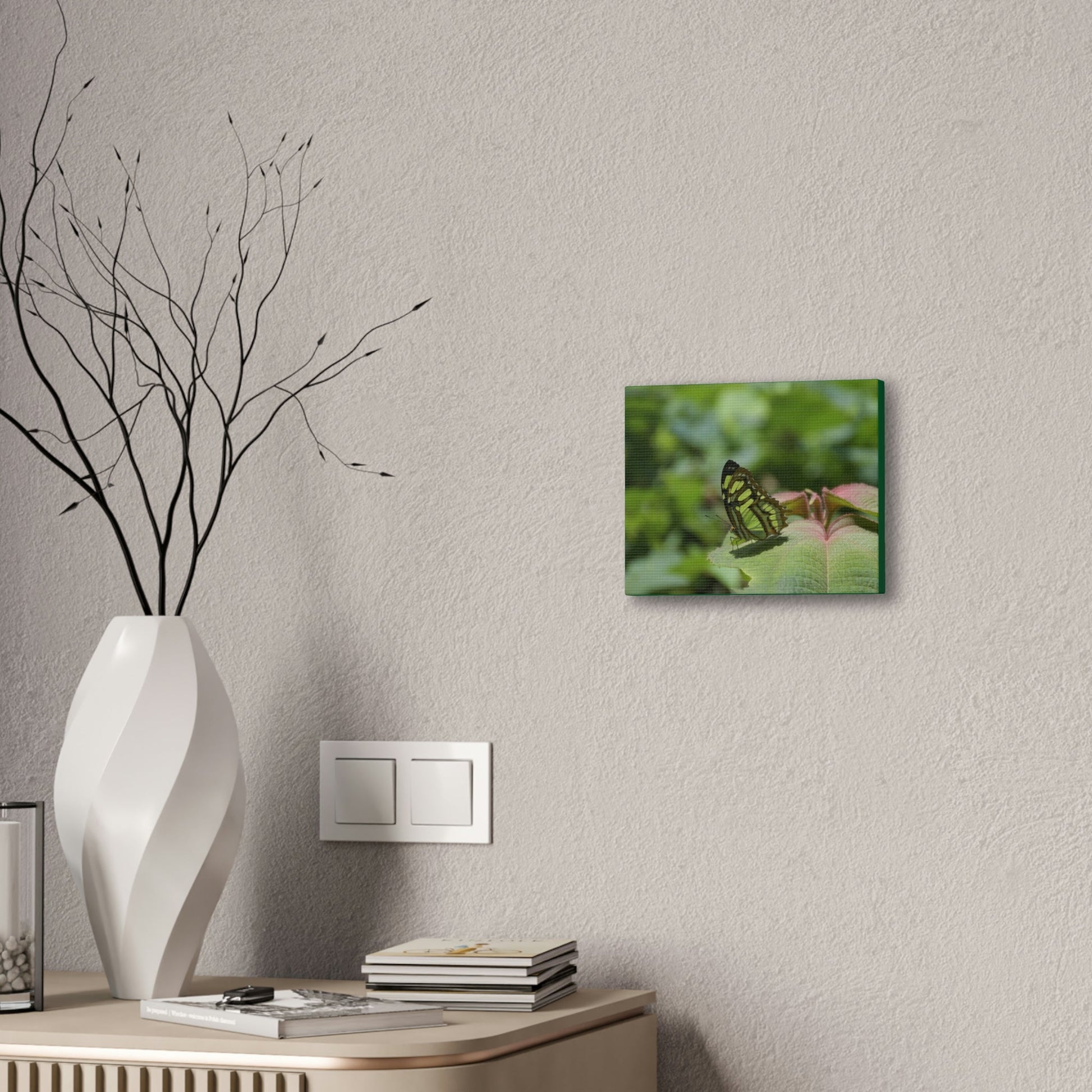 Deals on Thin Canvas - Stretched, 0.75" - Small Sizes Horizontal - Ideal for Wall Forest Mosaics - Butterfly on Rio Cubuy - Green Forest Home