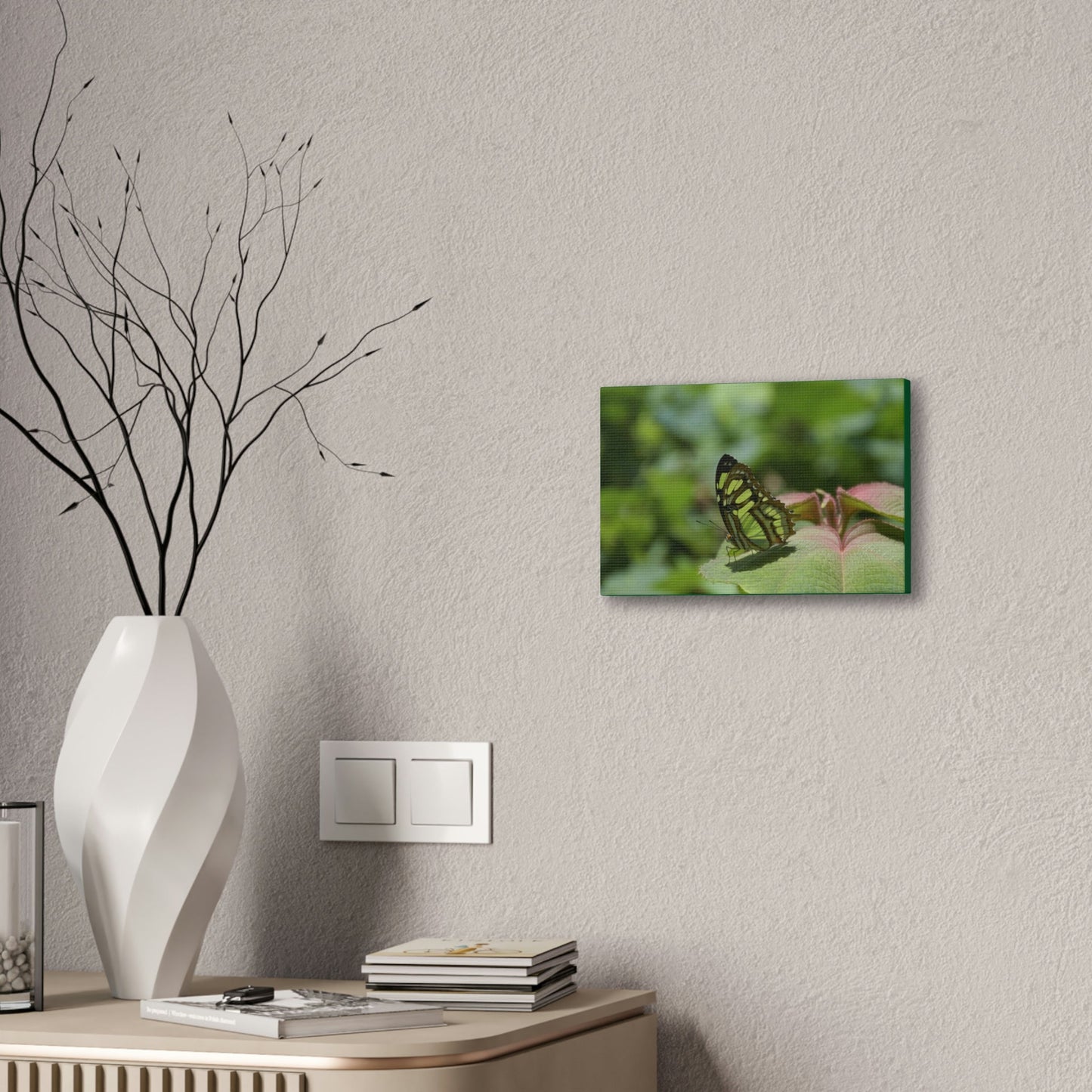 Deals on Thin Canvas - Stretched, 0.75" - Small Sizes Horizontal - Ideal for Wall Forest Mosaics - Butterfly on Rio Cubuy - Green Forest Home