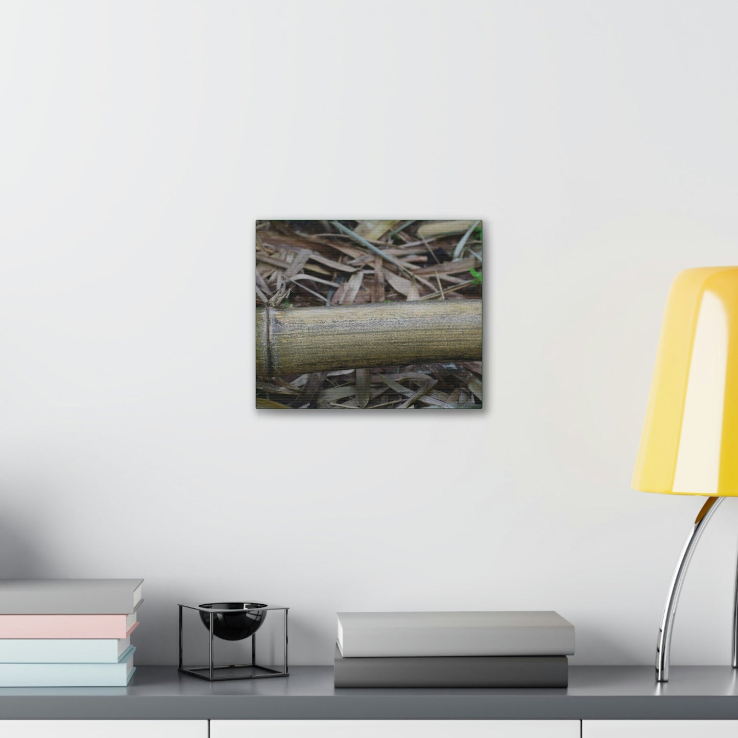 Deals on Thin Canvas - Stretched, 0.75" - Small Sizes Horizontal - Ideal for Wall Forest Mosaics - Dry Bamboo trunk and leaves - Green Forest Home
