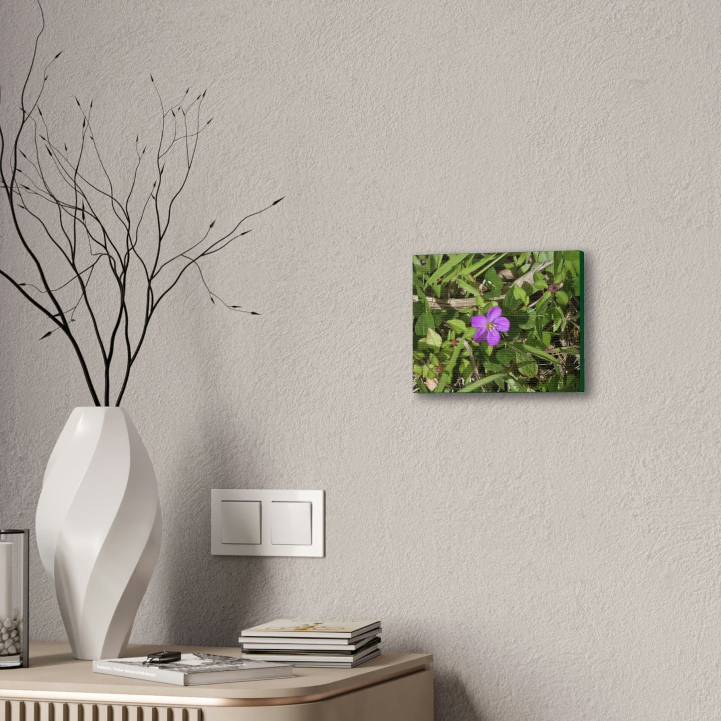 Deals on Thin Canvas - Stretched, 0.75" - Small Sizes Horizontal - Ideal for Wall Forest Mosaics - Flower in Foliage - Rio Sabana Park - Green Forest Home