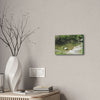 Deals on Thin Canvas - Stretched, 0.75" - Small Sizes Horizontal - Ideal for Wall Forest Mosaics - Pure water pond near bridge Rio Sabana park - Green Forest Home
