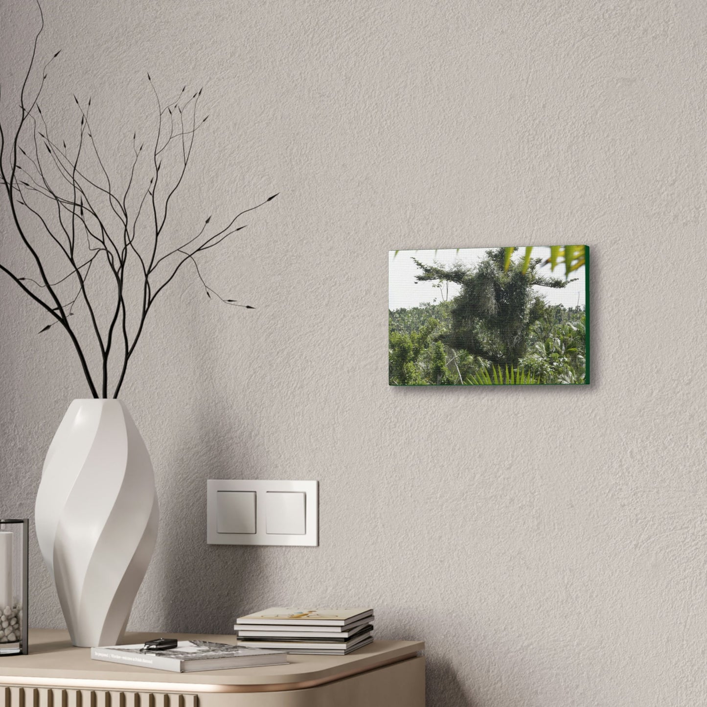 Deals on Thin Canvas - Stretched, 0.75" - Small Sizes Horizontal - Ideal for Wall Forest Mosaics - Tree Survivor of Maria - Rio Sabana Park - Green Forest Home