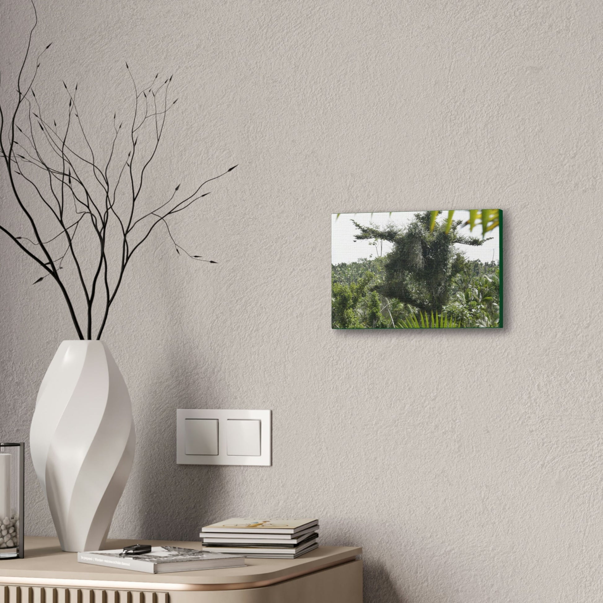 Deals on Thin Canvas - Stretched, 0.75" - Small Sizes Horizontal - Ideal for Wall Forest Mosaics - Tree Survivor of Maria - Rio Sabana Park - Green Forest Home